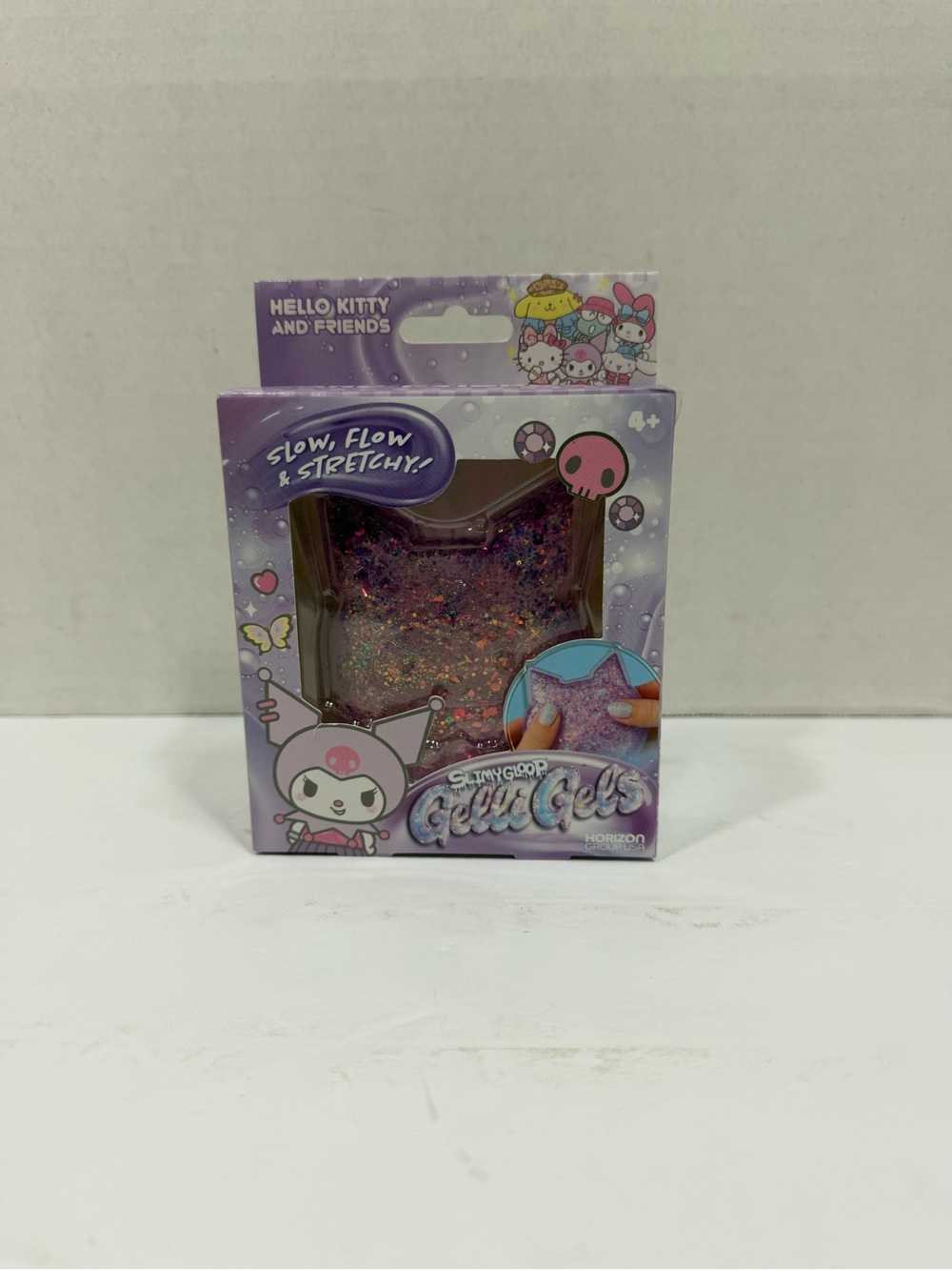 Hello Kitty Purple Glitter Gem Gels Slow-Flow Stretchy Kuromi Sensory Toy